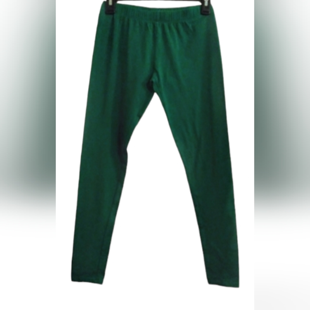 NO BOUNDARIES | Green Leggings Pull In Stretch Pants Elastic Waist | Medium